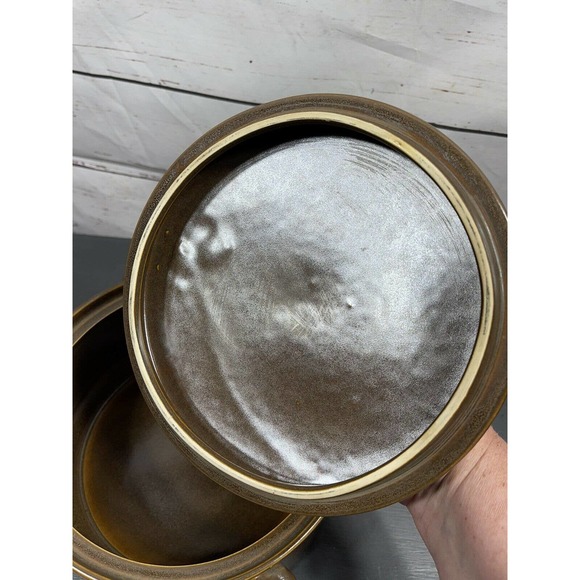 Mid Century 2 Qt Handled Brown Round Covered Casserole Georges Briard with Lid - Picture 8 of 12